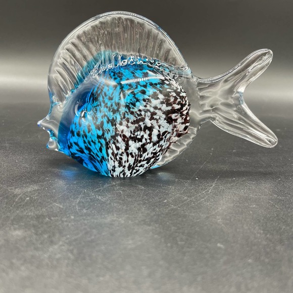 Art Glass Fish Paperweight Murano Style Tropical Fish Glass Figurine - Picture 11 of 12